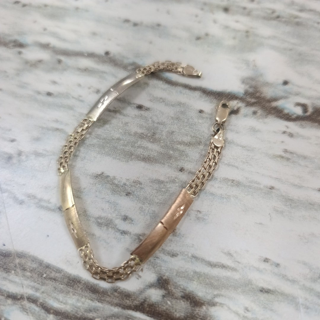 PULSERA ORO COMBINADO 10 K 4.5 GRMS (SEMINUEVO)