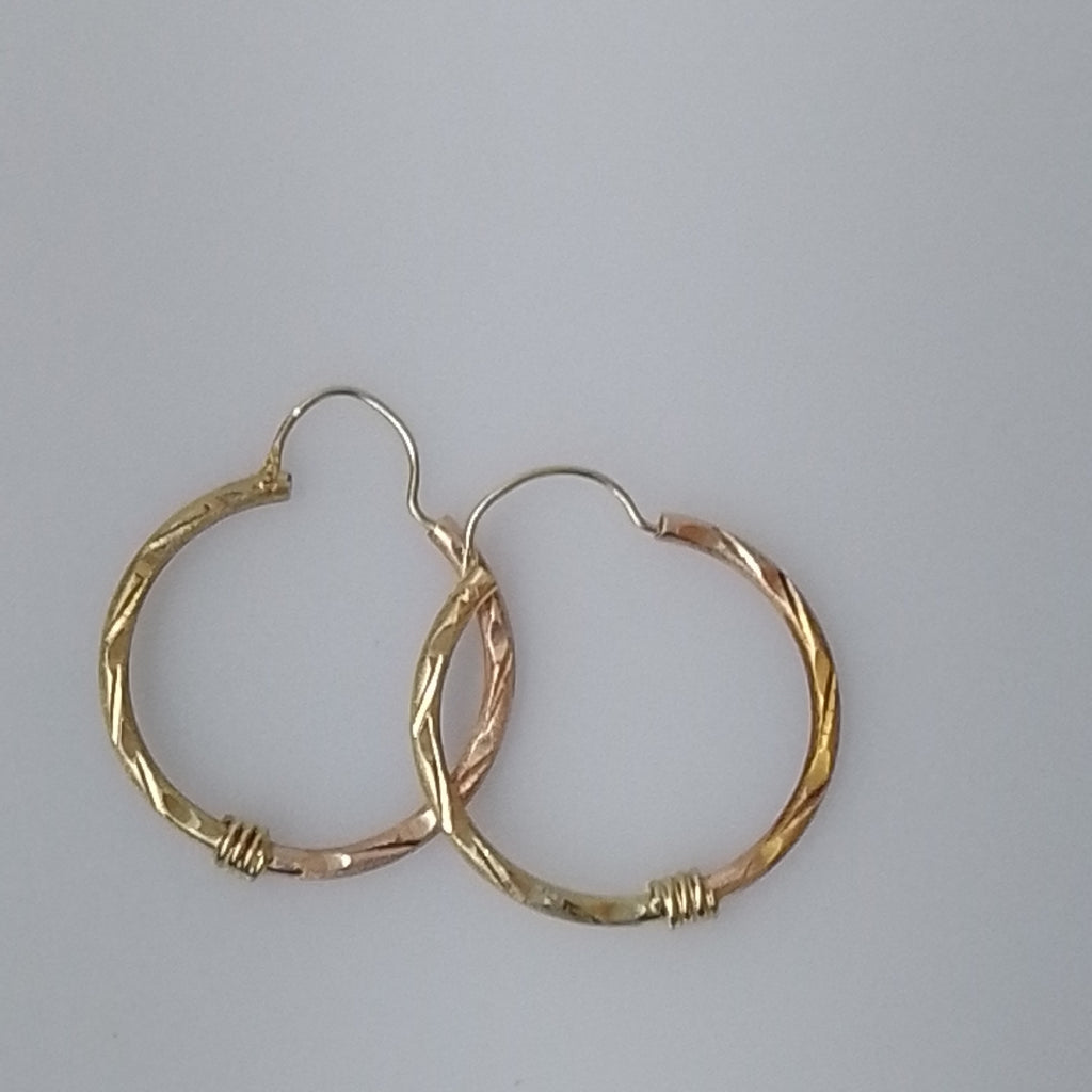 ARRACADAS PAR ORO, ORO COMBINADO 10 K 2.5 GRMS (SEMINUEVO)