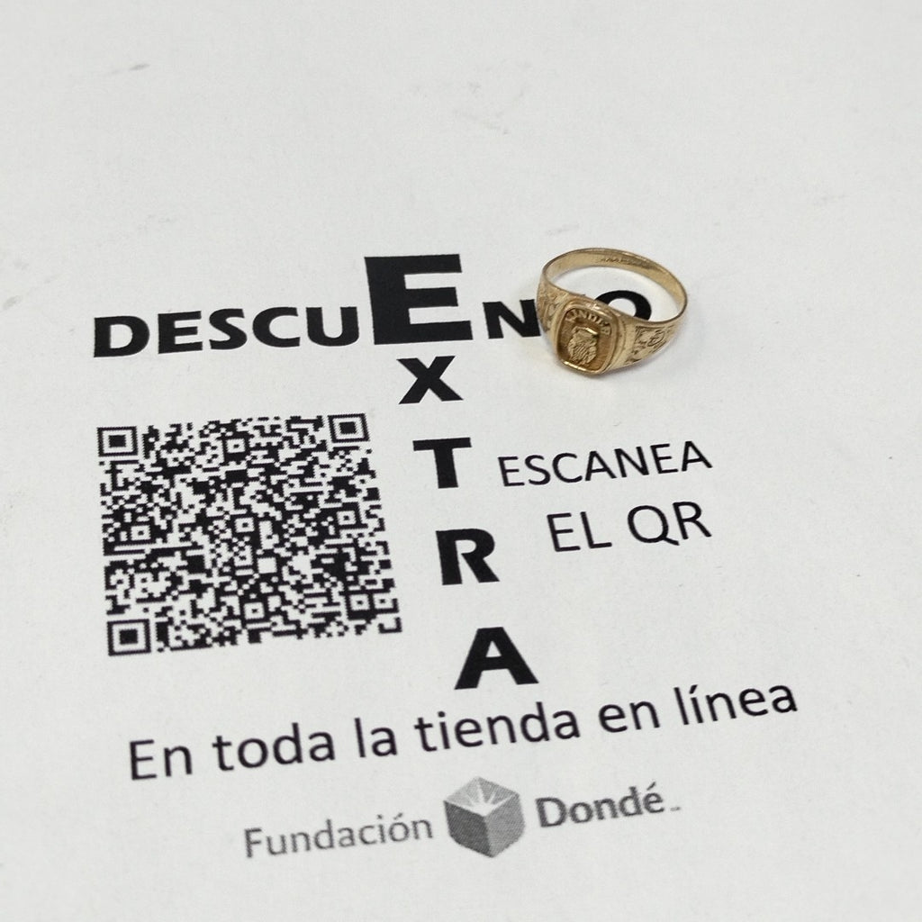 ANILLO CONMEMORATIVO ORO 10 K 1.2 GRMS (SEMINUEVO)