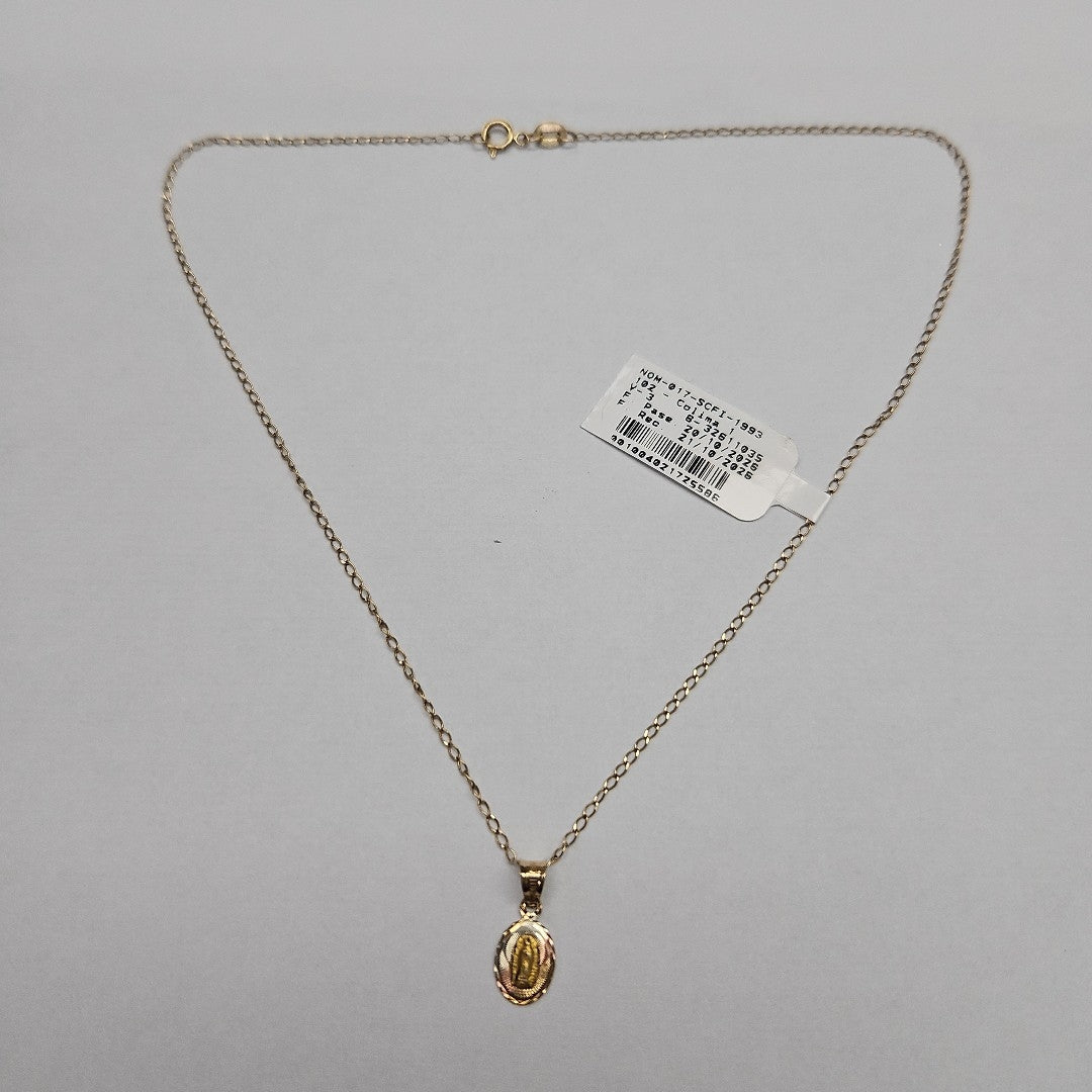 CADENA,MEDALLA RELIGIOSA ORO 10 K 1,50 GRMS (SEMINUEVO)