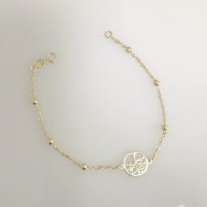PULSERA TEJIDO ESPECIAL ARBOL 14K 18 CM 1.8 GR (NUEVO)