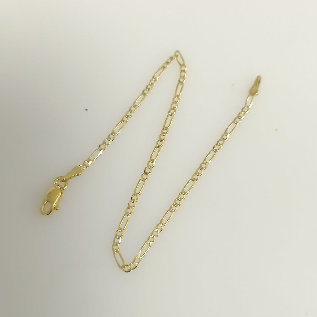 PULSERA 3X1 DIAMANTADA 14K 18 CM 1.5 GR (NUEVO)