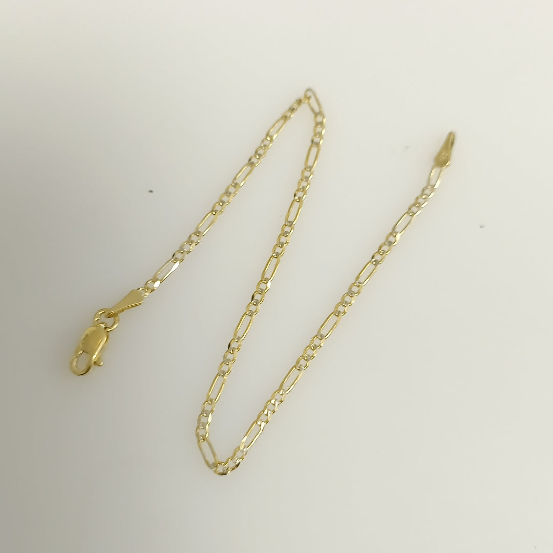 PULSERA 3X1 DIAMANTADA 14K 18 CM 1.5 GR (NUEVO)