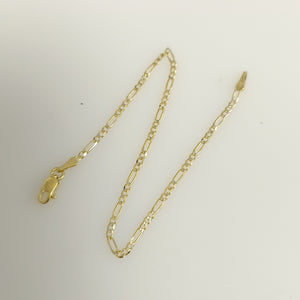 PULSERA 3X1 DIAMANTADA 14K 18 CM 1.5 GR (NUEVO)
