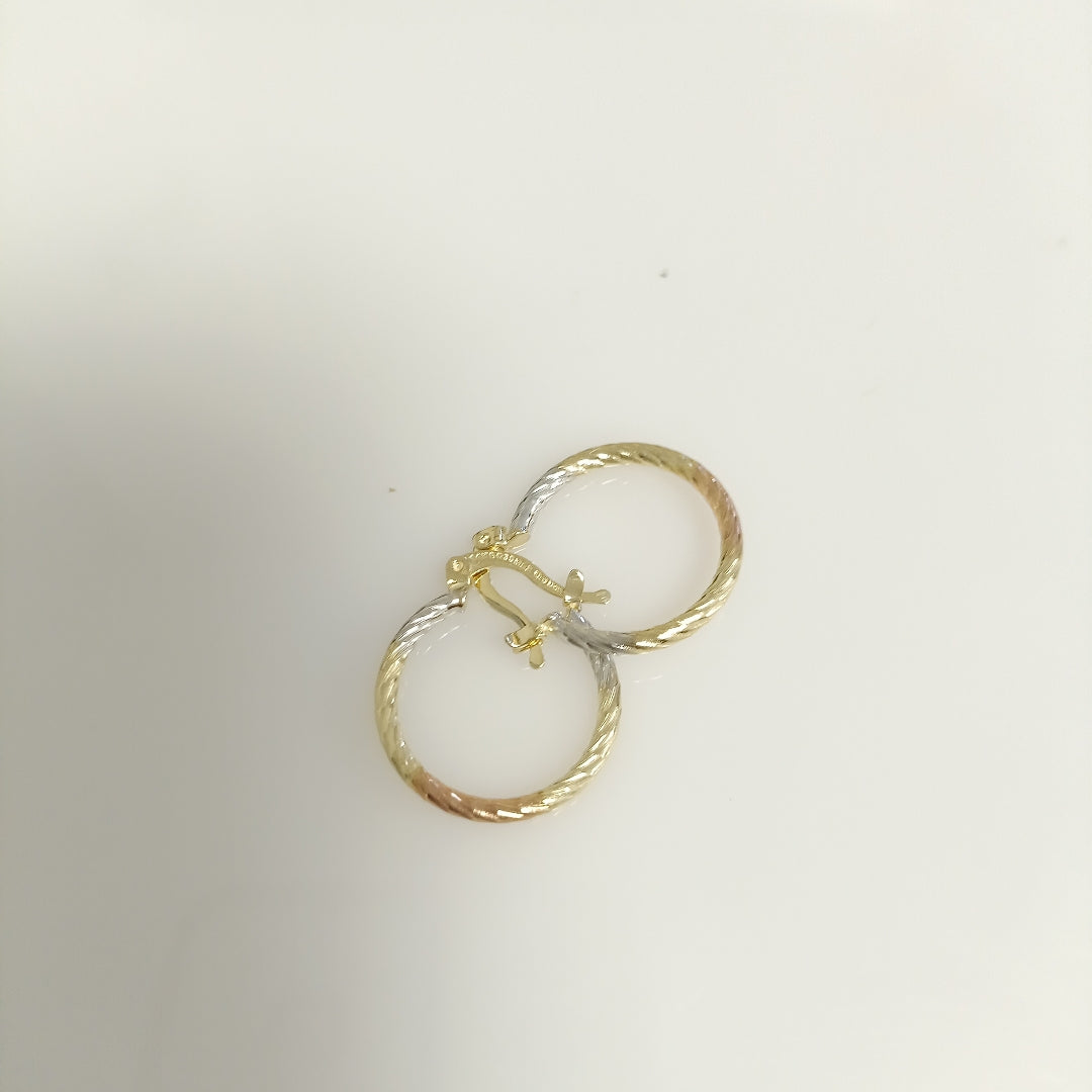 ARETES TEJIDO ARRACADAS TZL COMBINADAS 14K 1.8 GR (NUEVO)
