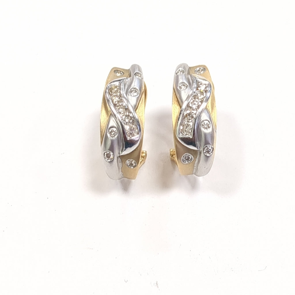 ARETES PAR ORO COMBINADO 14 K 6,80 GRMS (SEMINUEVO)