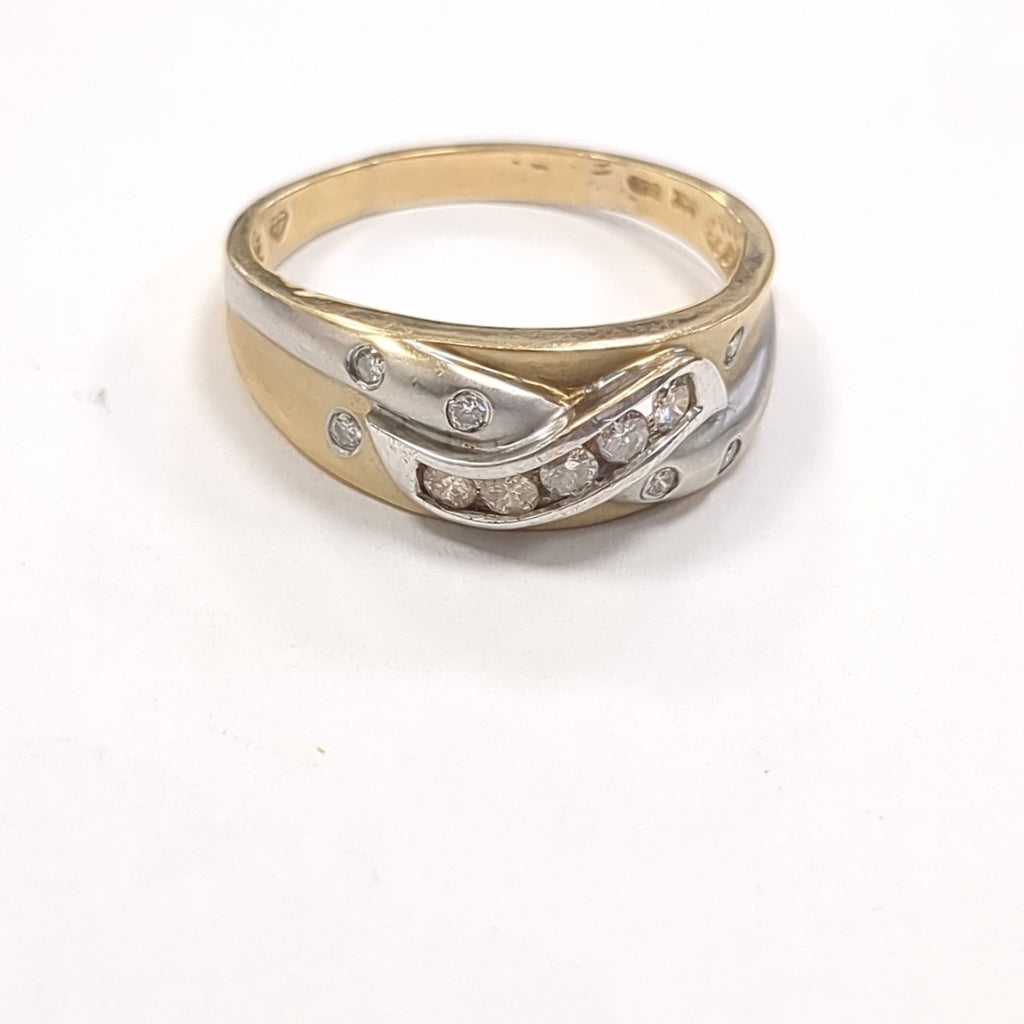 ANILLO ORO COMBINADO 14 K 4,40 GRMS (SEMINUEVO)