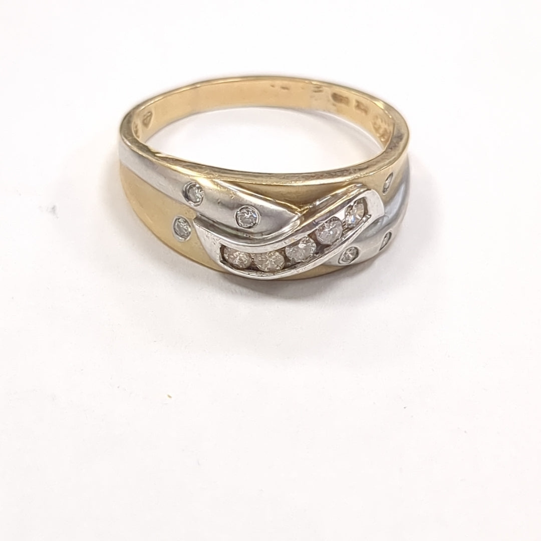 ANILLO ORO COMBINADO 14 K 4,40 GRMS (SEMINUEVO)