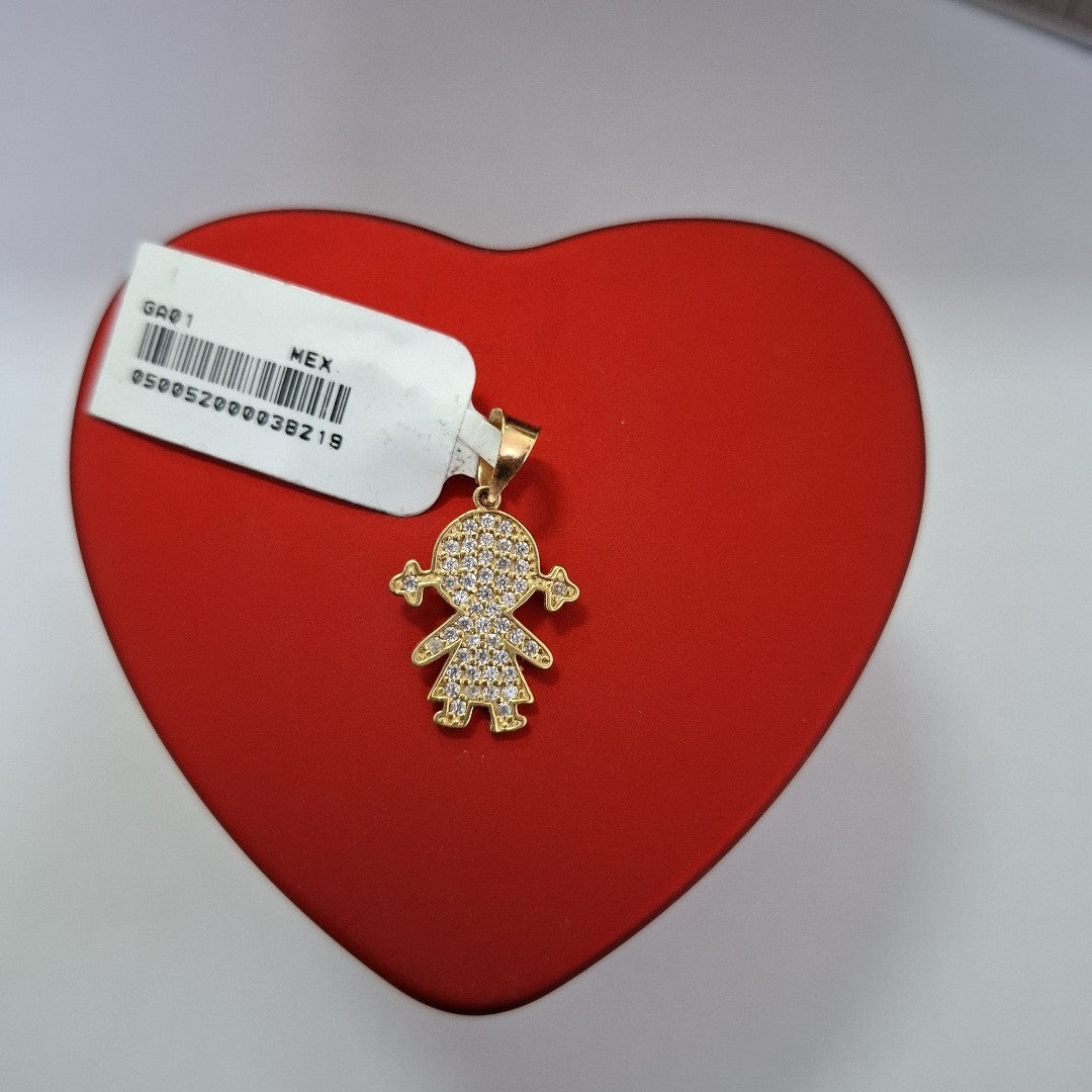 DIJE NIÑAS C CIRCONIAS 14K 1.5 GR (NUEVO)
