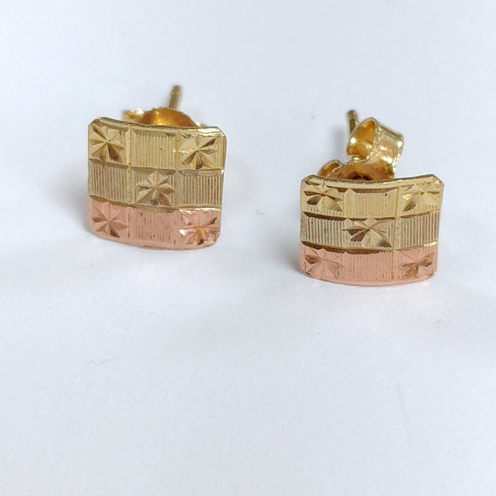 ARETES PAR ORO COMBINADO 14 K 1,20 GRMS (SEMINUEVO)