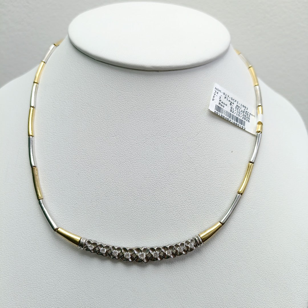 GARGANTILLA ORO,ORO BLANCO 14 K 16,70 GRMS (SEMINUEVO)