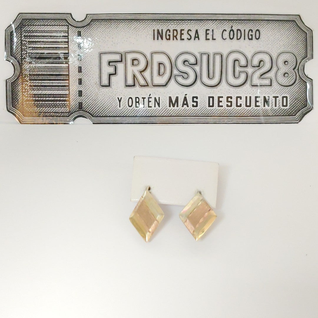 ARETES PAR ORO COMBINADO 10 K 0,80 GRMS (SEMINUEVO)