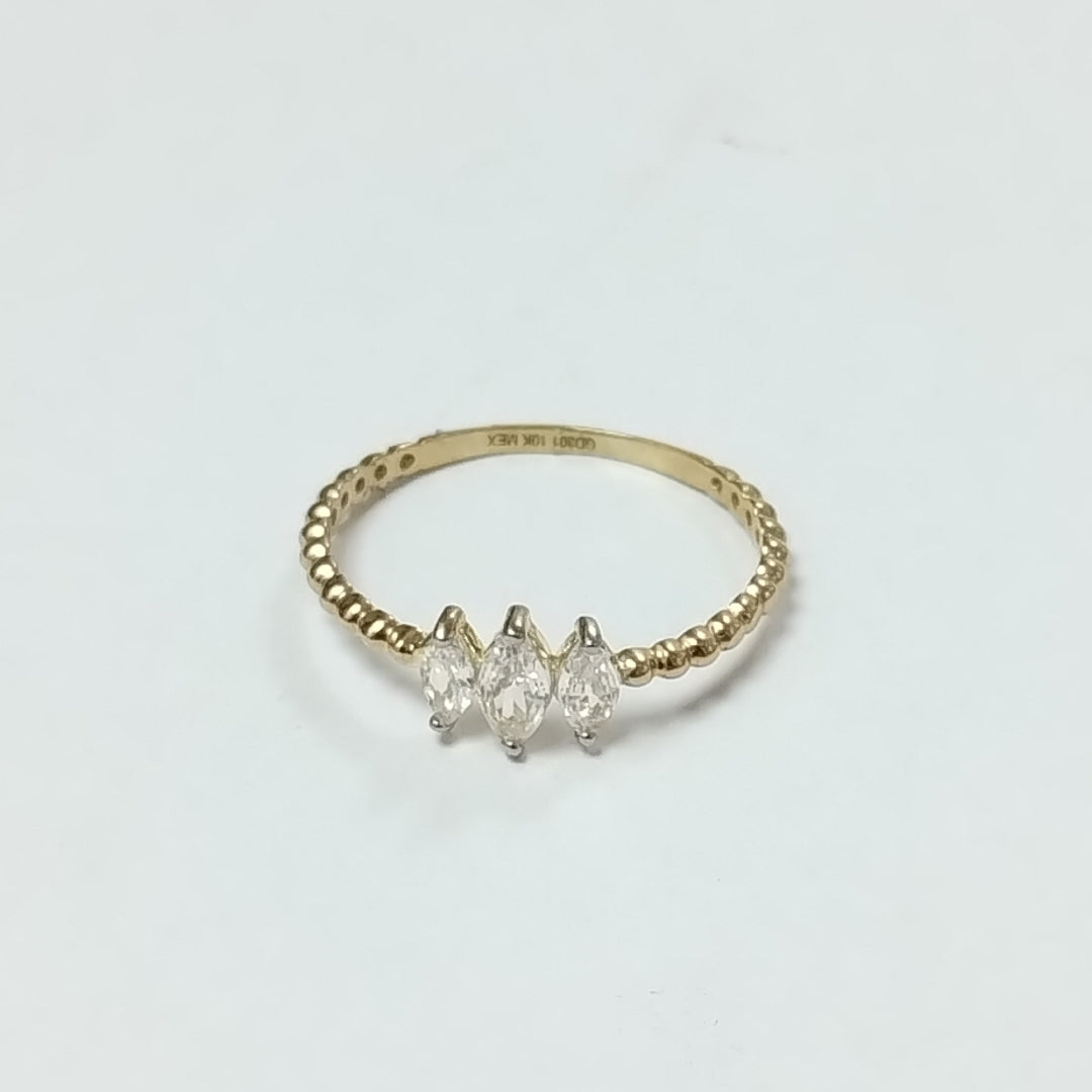ANILLOS CON CIRCONIAS 10K TALLA 9 1.1 GR (NUEVO)