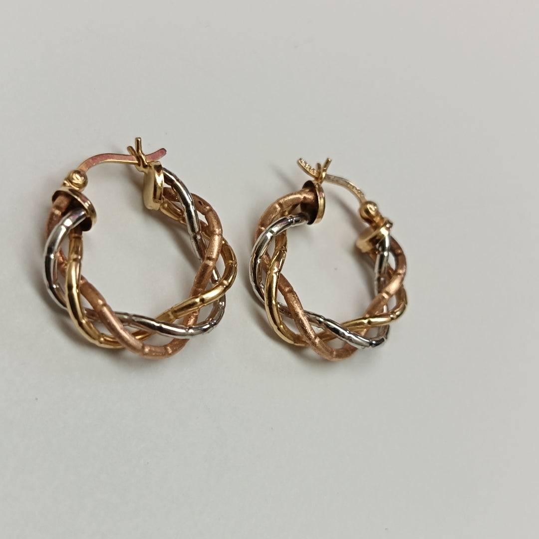 ARRACADAS PAR ORO COMBINADO 14 K 3,30 GRMS (SEMINUEVO)