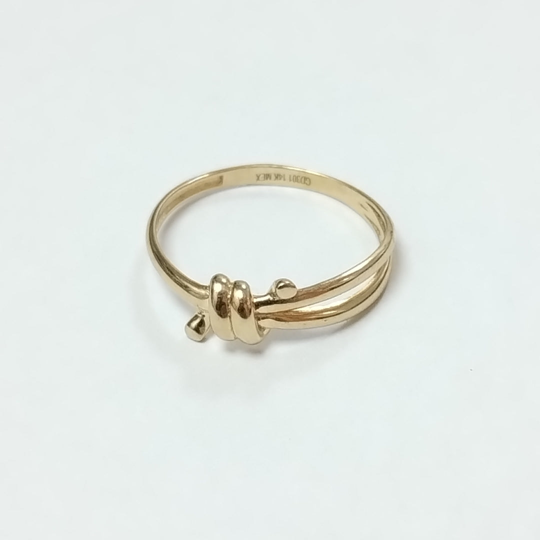 ANILLO ANILLITO C NUDO 14K 9 TALLA 2 GR (NUEVO)