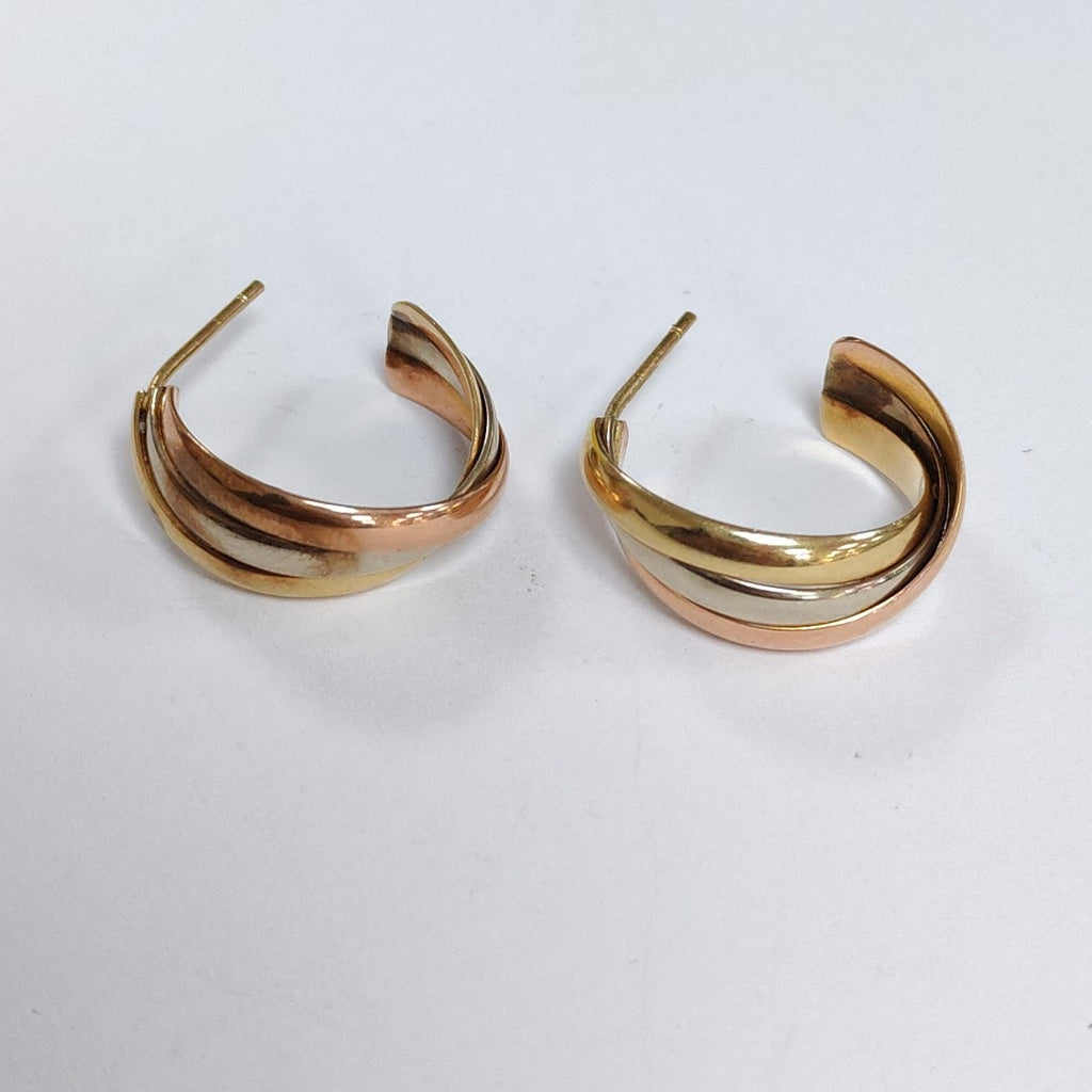 ARETES PAR ORO COMBINADO 14 K 5,50 GRMS (SEMINUEVO)