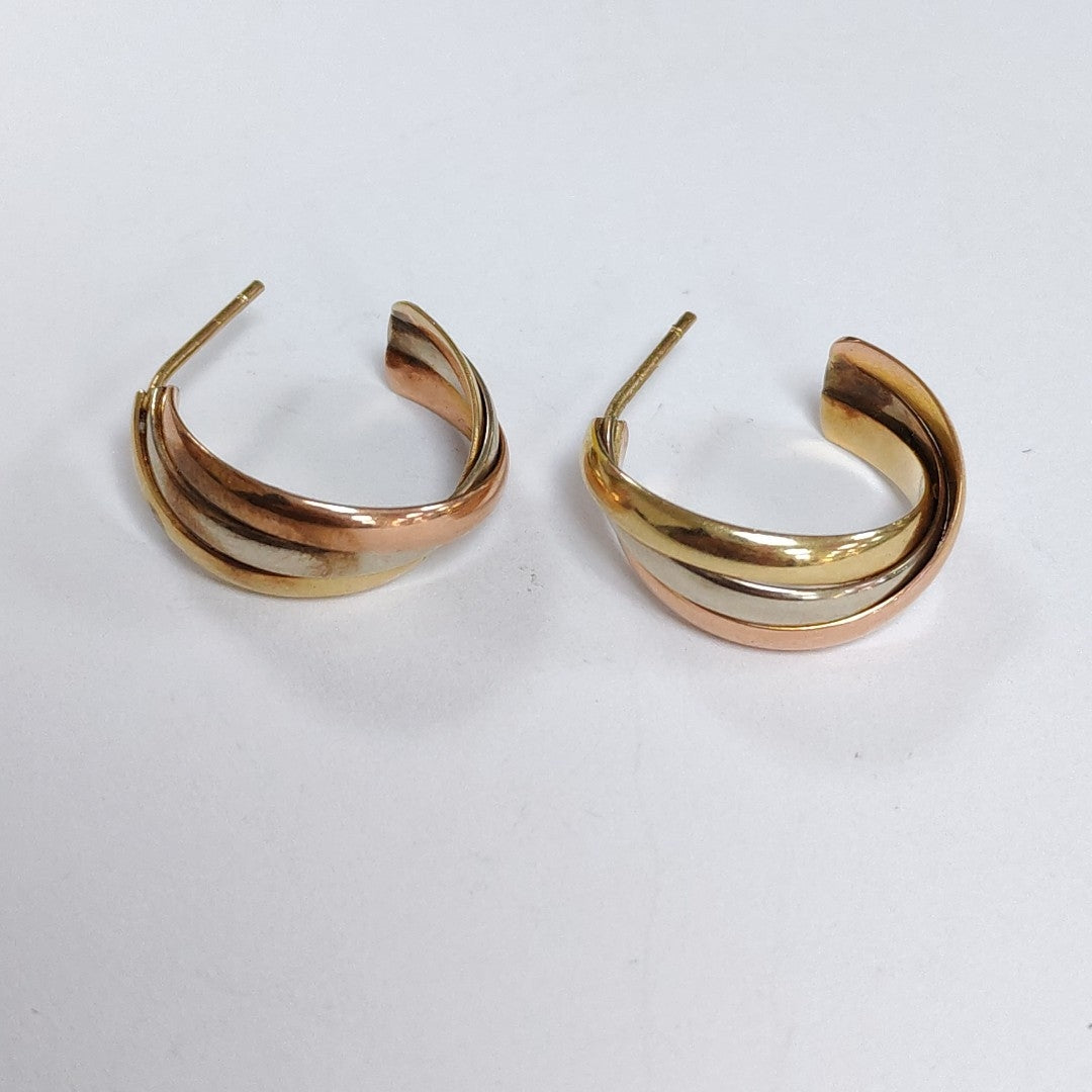 ARETES PAR ORO COMBINADO 14 K 5,50 GRMS (SEMINUEVO)
