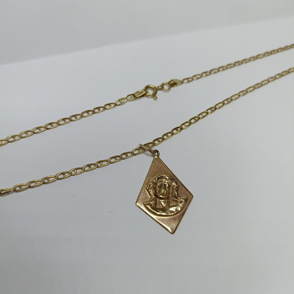 CADENA, MEDALLA RELIGIOSA ORO 10 K 6.3 GRMS (SEMINUEVO)