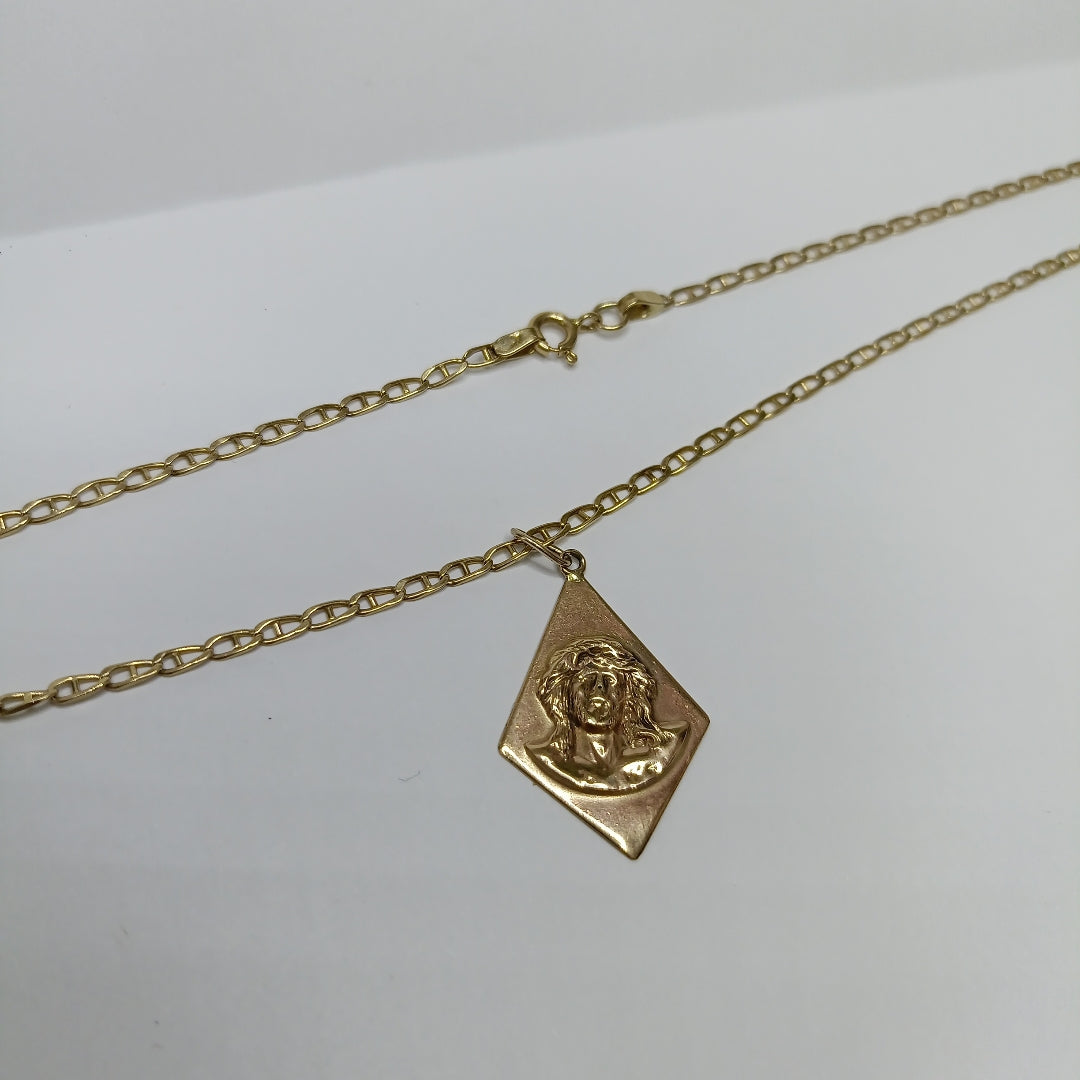 CADENA, MEDALLA RELIGIOSA ORO 10 K 6.3 GRMS (SEMINUEVO)