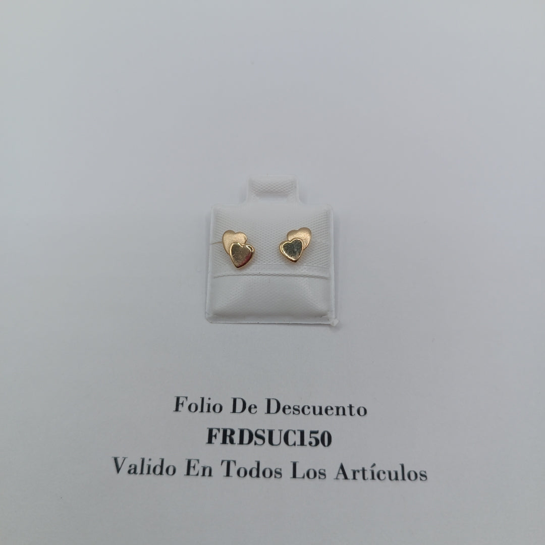 BROQUELES BROQUEL CORAZON DOBLE 14K 0.2171 GR (NUEVO)