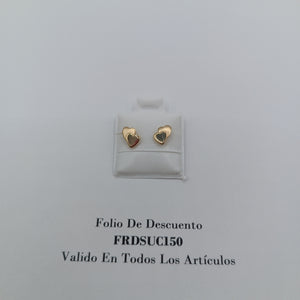 BROQUELES BROQUEL CORAZON DOBLE 14K 0.2171 GR (NUEVO)