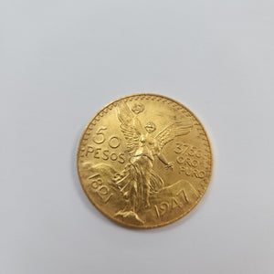 Moneda Centenario Cincuenta Pesos Oro Mexicano 21.6K