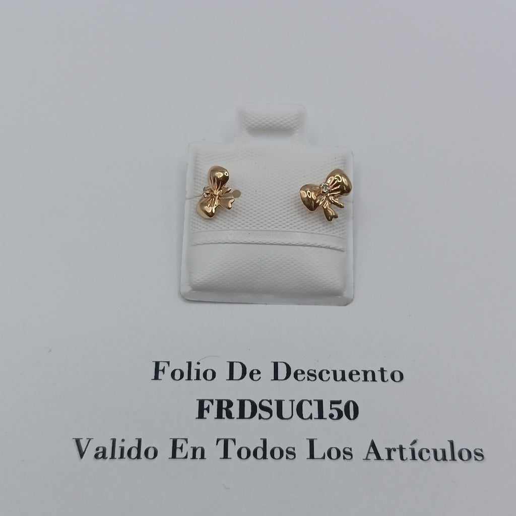 BROQUELES BROQUEL FIG MOÑO C CIRCONIA 14K 0.2441 GR (NUEVO)