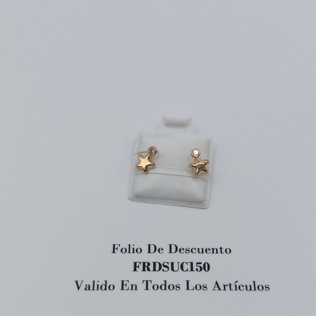 BROQUELES BROQUEL FIG ESTRELLA C CIRCONIA 14K 0.2603 GR (NUEVO)