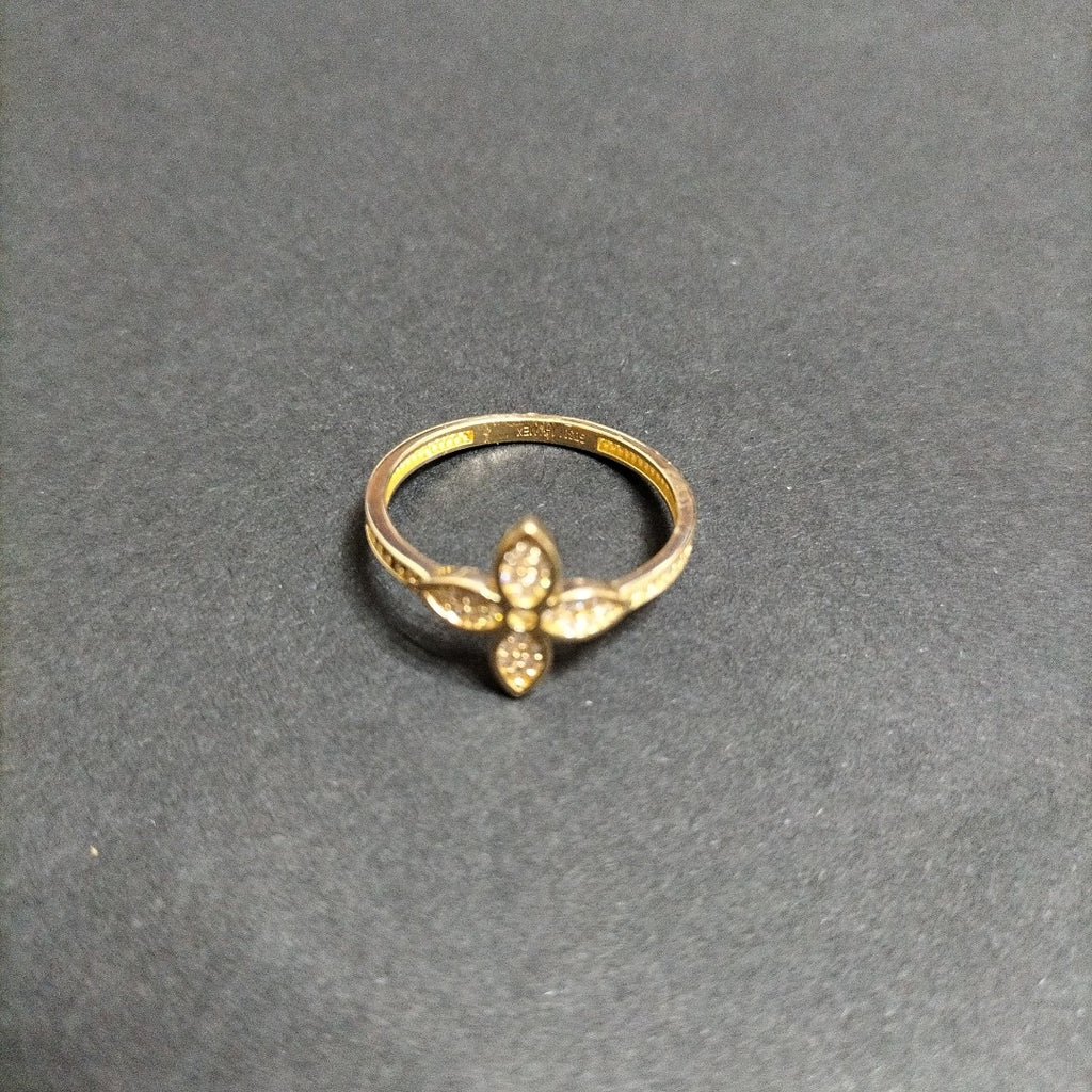 ANILLO ANILLITO FLOR C CIRCONIAS 14K 9 TALLA 2.1 GR (NUEVO)