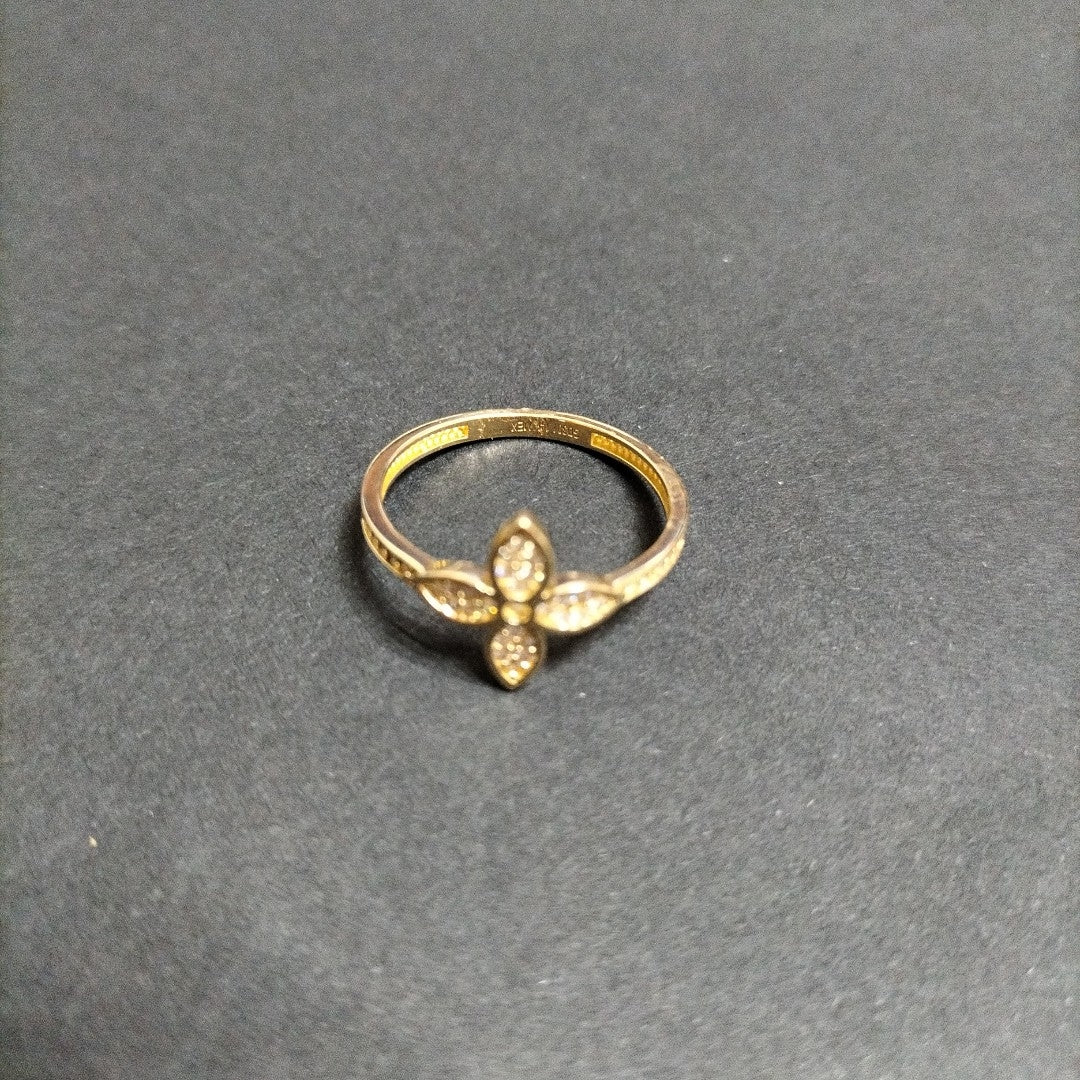 ANILLO ANILLITO FLOR C CIRCONIAS 14K 9 TALLA 2.1 GR (NUEVO)