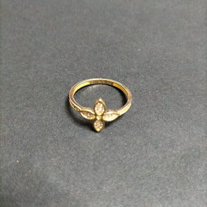 ANILLO ANILLITO FLOR C CIRCONIAS 14K 9 TALLA 2.1 GR (NUEVO)