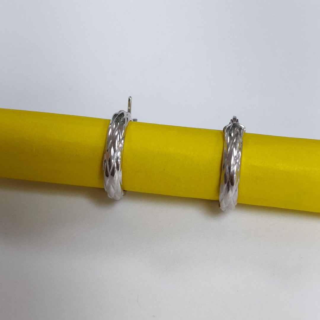 ARRACADAS PAR ORO BLANCO 14 K 0,80 GRMS (SEMINUEVO)