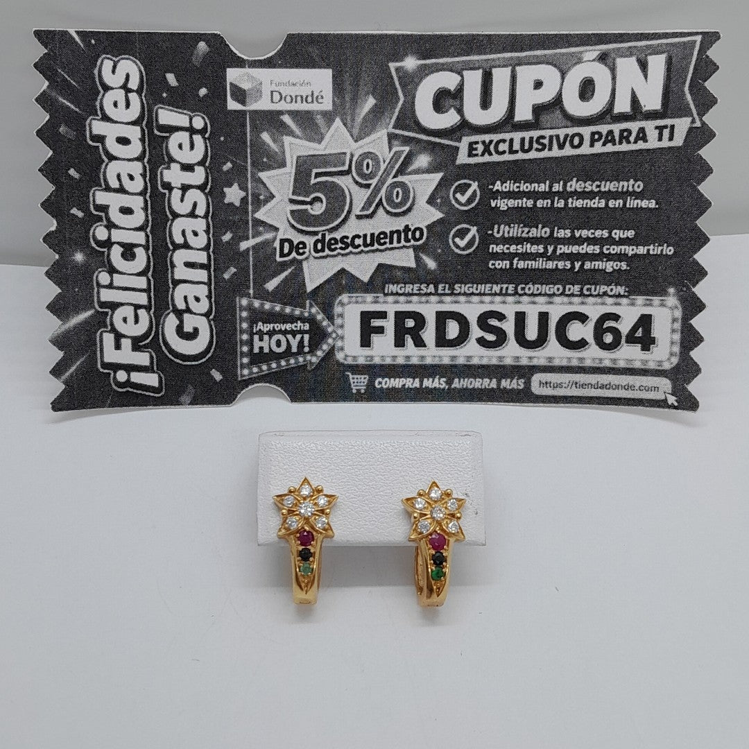 ARETES PAR ORO 14 K 3,80 GRMS (SEMINUEVO)