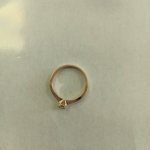 ANILLO SOLITARIO CON DIAMANTE CORTE BRILLANTE 0.20CTS JK SI1, 14K 2.2 G (NUEVO)