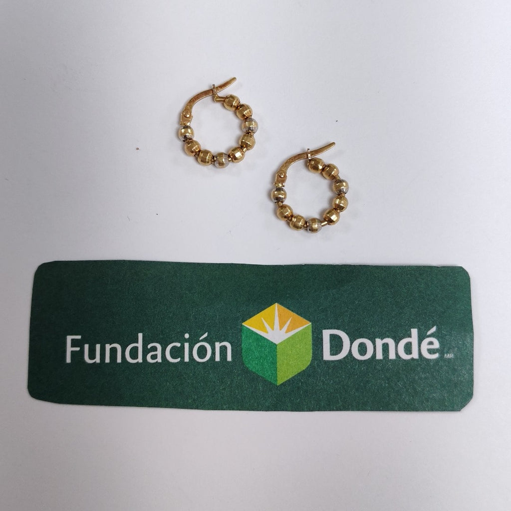 ARETES PAR ORO COMBINADO 14 K 2,20 GRMS (SEMINUEVO)