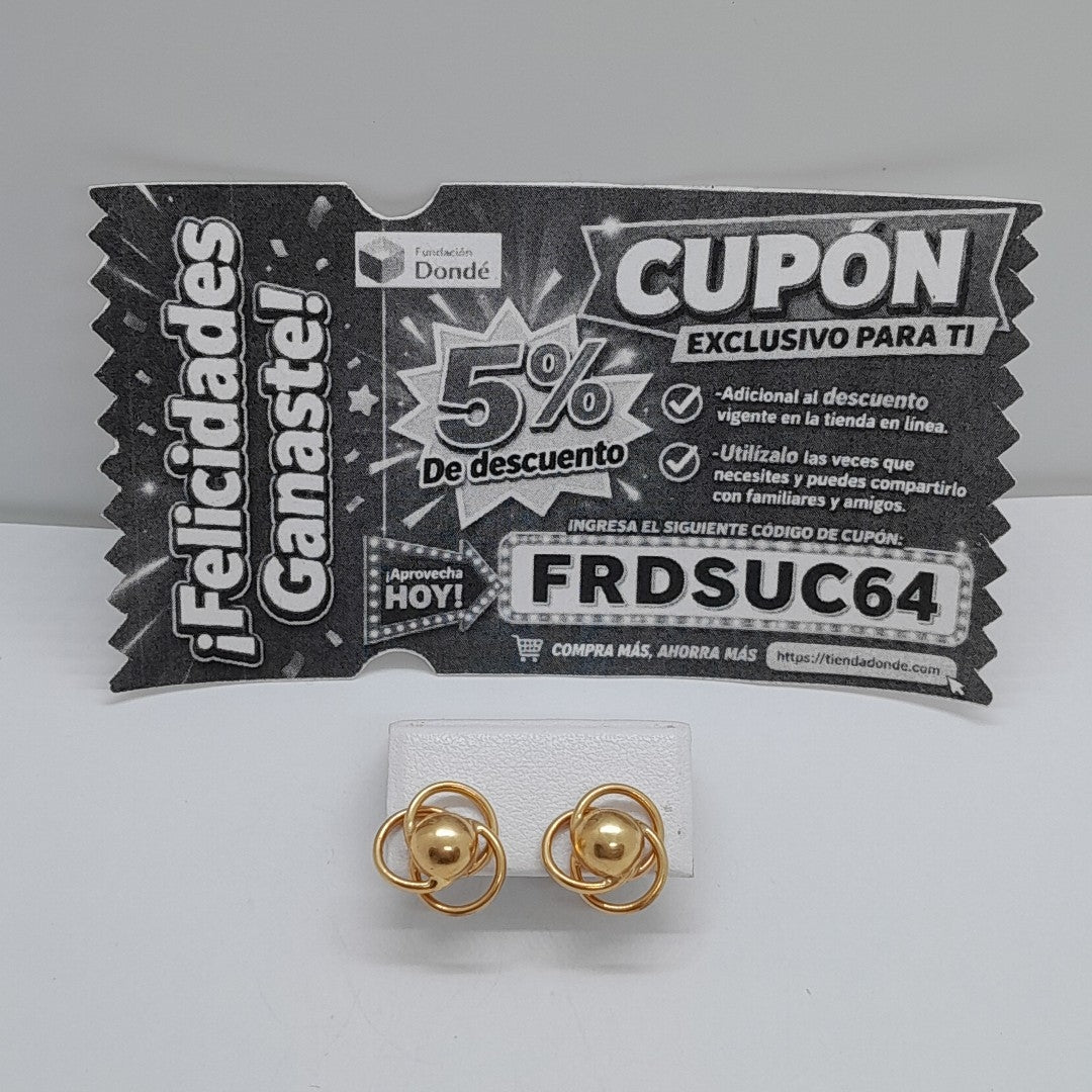 BROQUELES PAR ORO 14 K 1,70 GRMS (SEMINUEVO)
