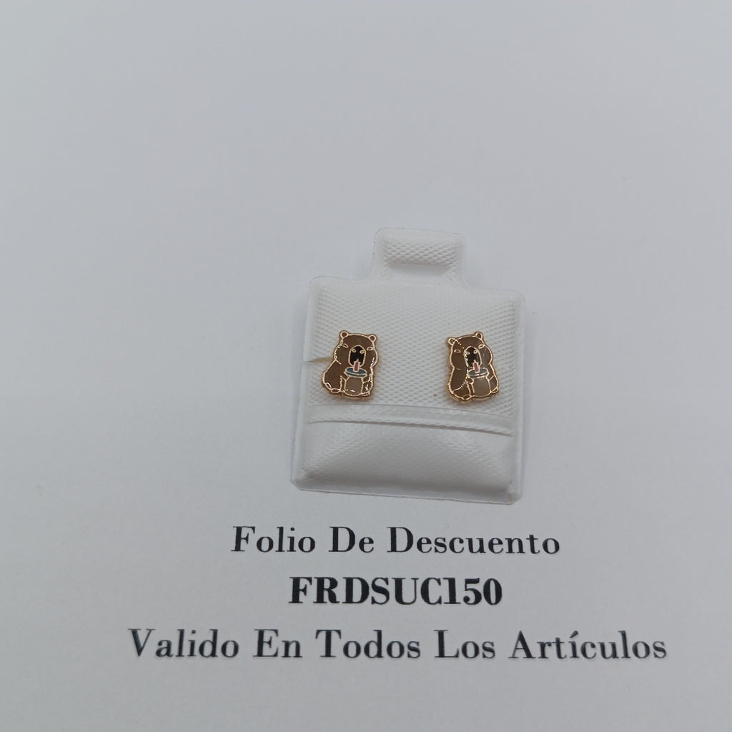 BROQUELES BROQUEL FIG CAPIBARA 14K 0.2657 GR (NUEVO)