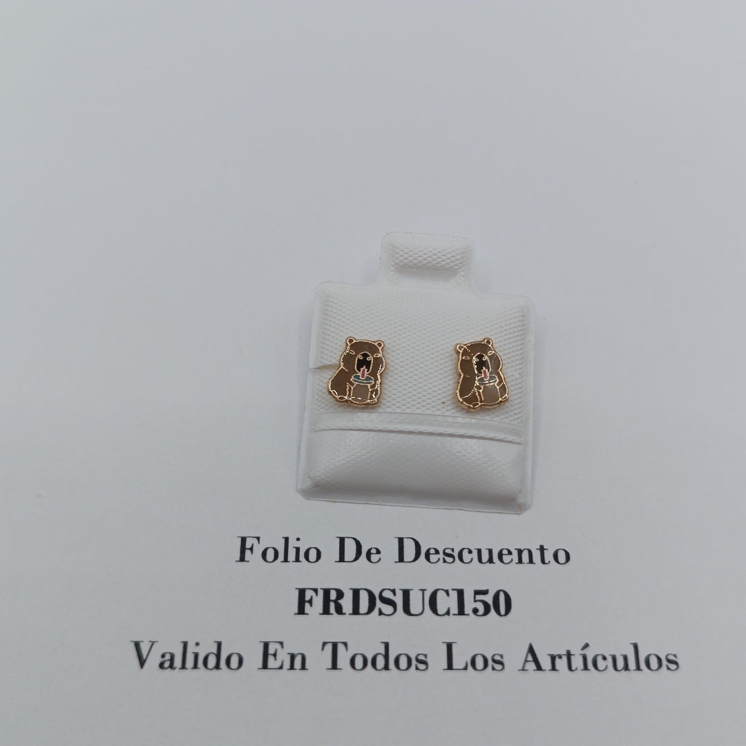 BROQUELES BROQUEL FIG CAPIBARA 14K 0.2657 GR (NUEVO)