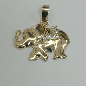 DIJE ELEFANTE CON CIRCONIAS 14K 1.4 GR DA 2 (NUEVO)