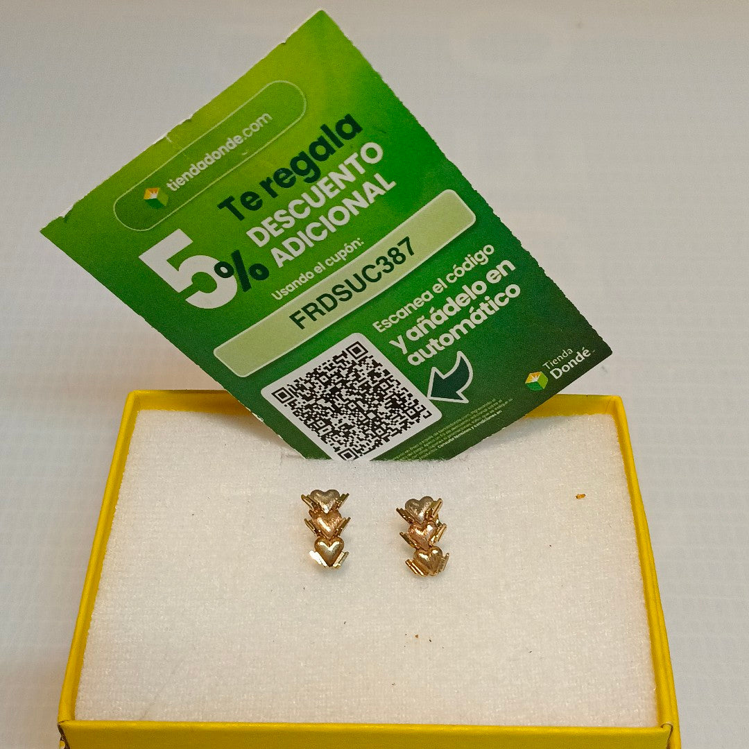 BROQUELES PAR ORO 14 K 1.7 GRMS (SEMINUEVO)