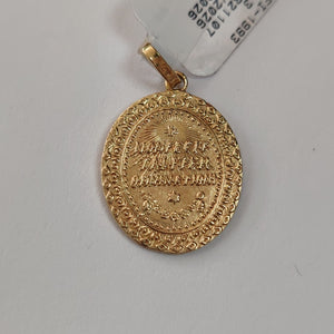CADENA, MEDALLA RELIGIOSA ORO 14 K 4 GRMS (SEMINUEVO)