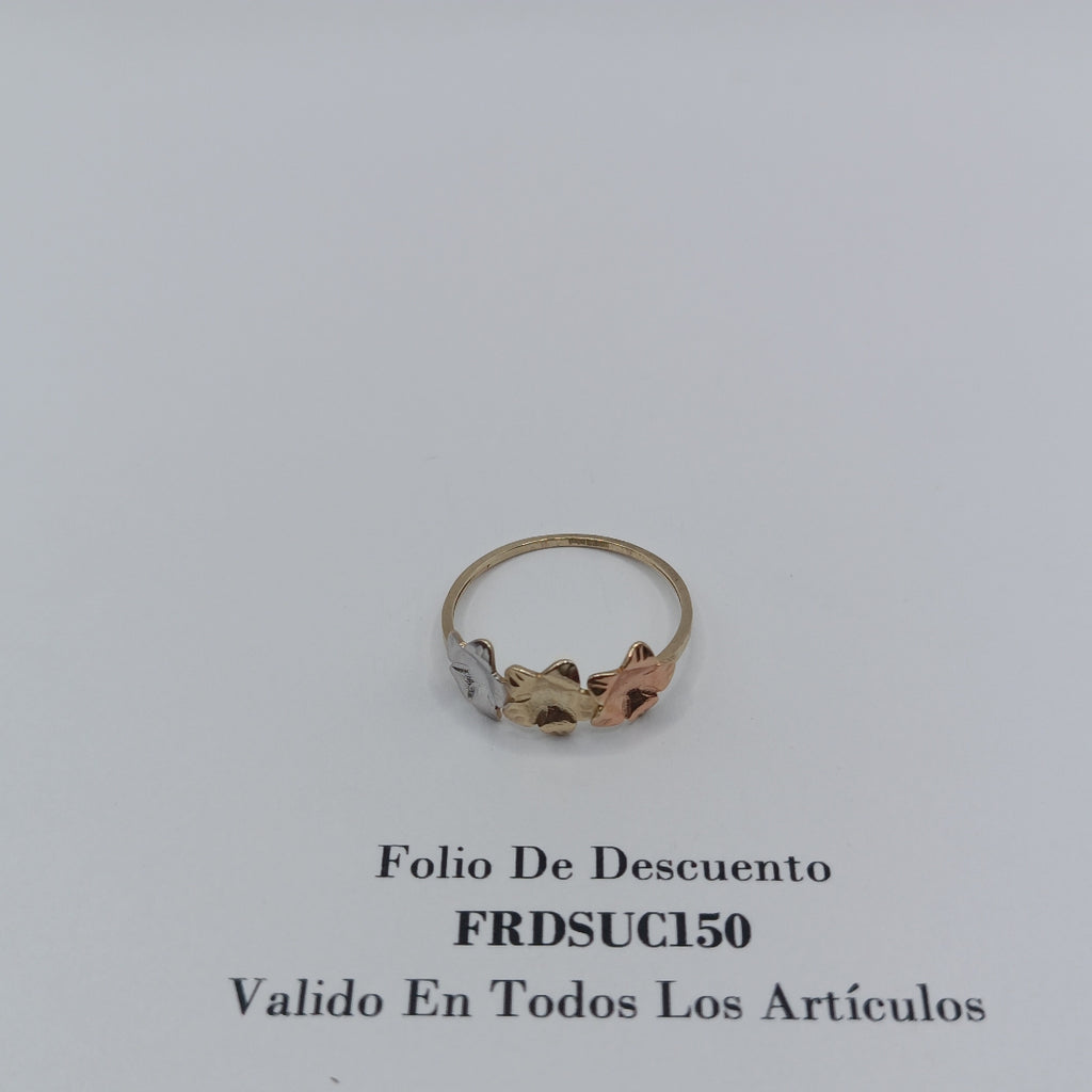 ANILLOS ANILLITO FIG FLORES 10K TALLA 9 1.3 GR (NUEVO)
