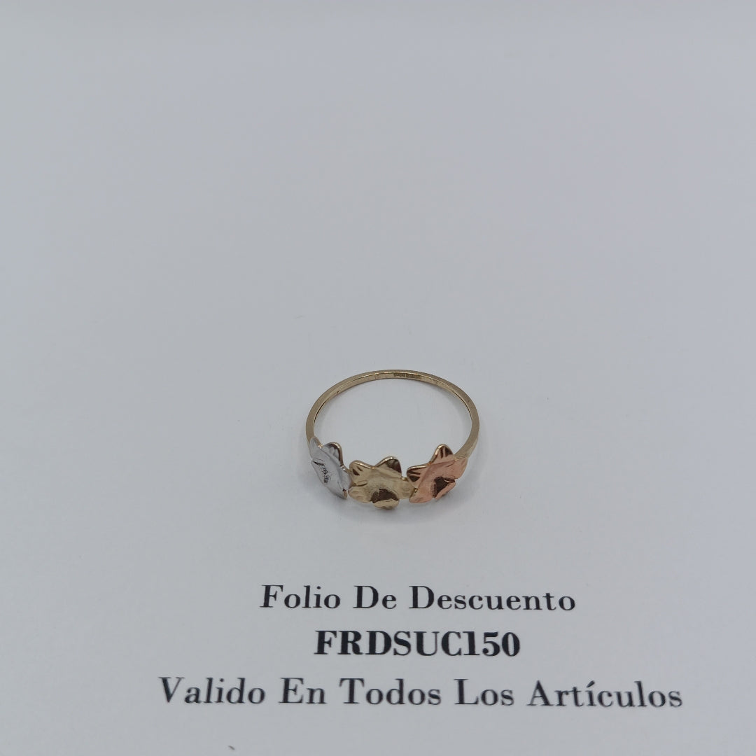 ANILLOS ANILLITO FIG FLORES 10K TALLA 9 1.3 GR (NUEVO)