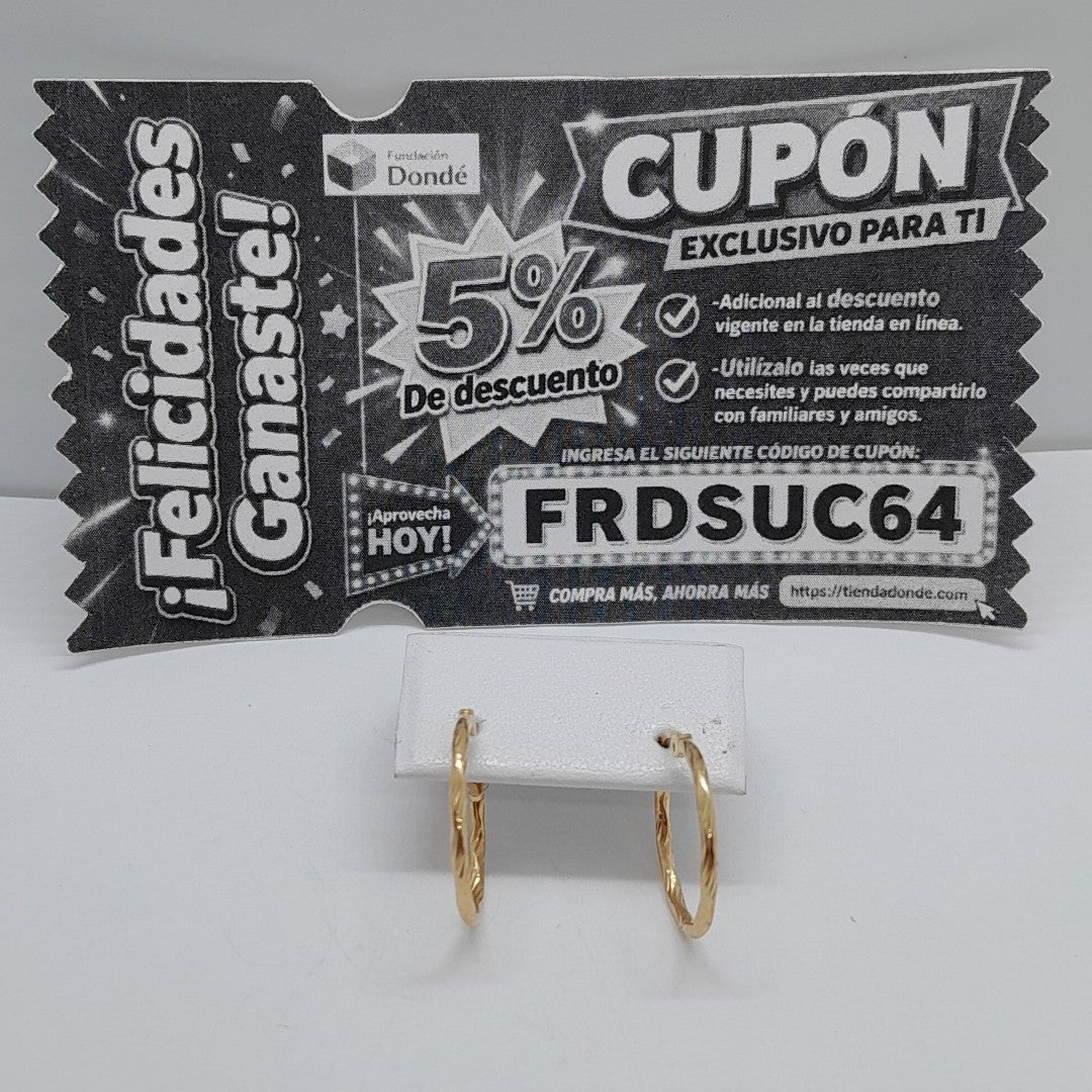 ARRACADAS PAR ORO 14 K 1.3 GRMS (SEMINUEVO)