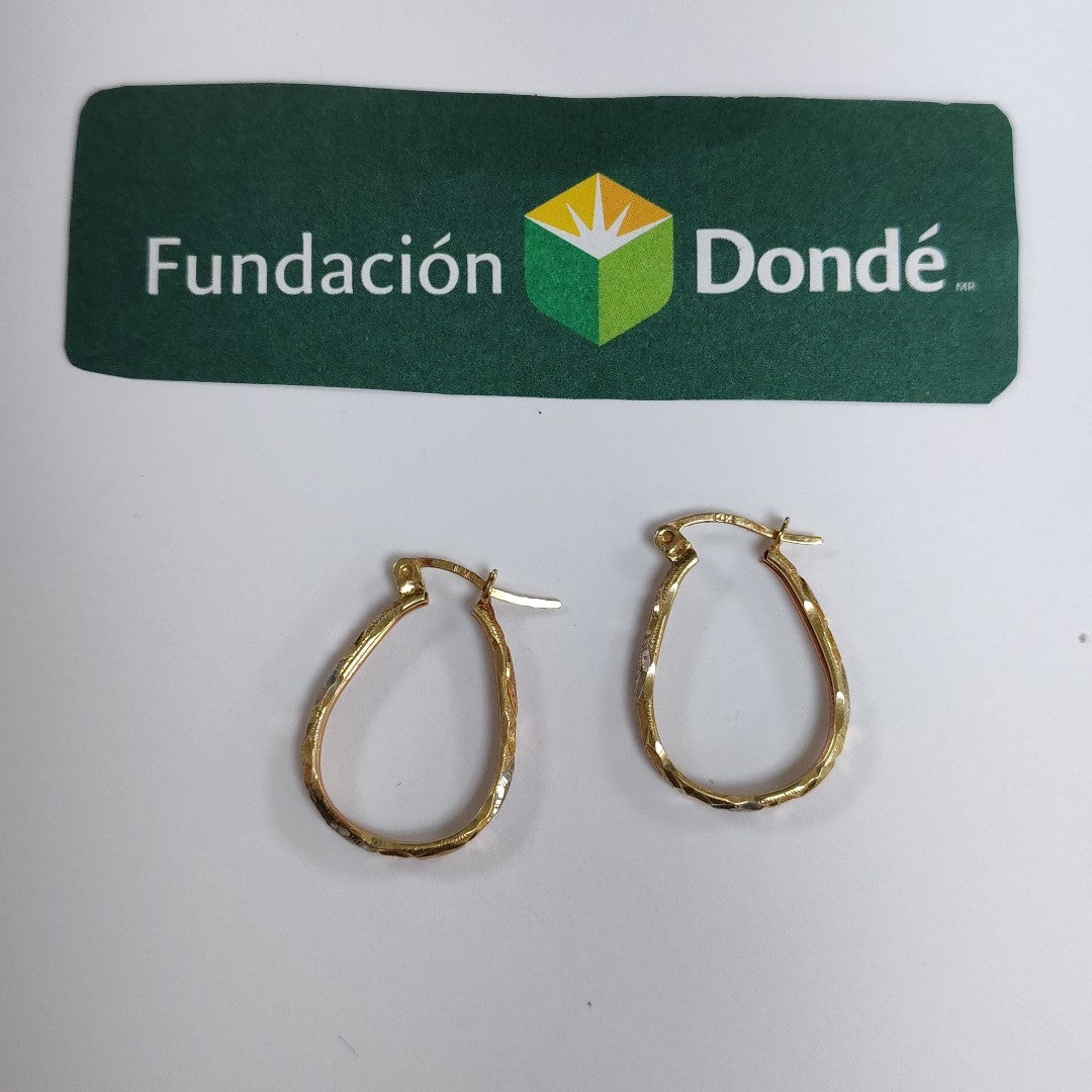 ARRACADAS PAR ORO COMBINADO 14 K 1.8 GRMS (SEMINUEVO)