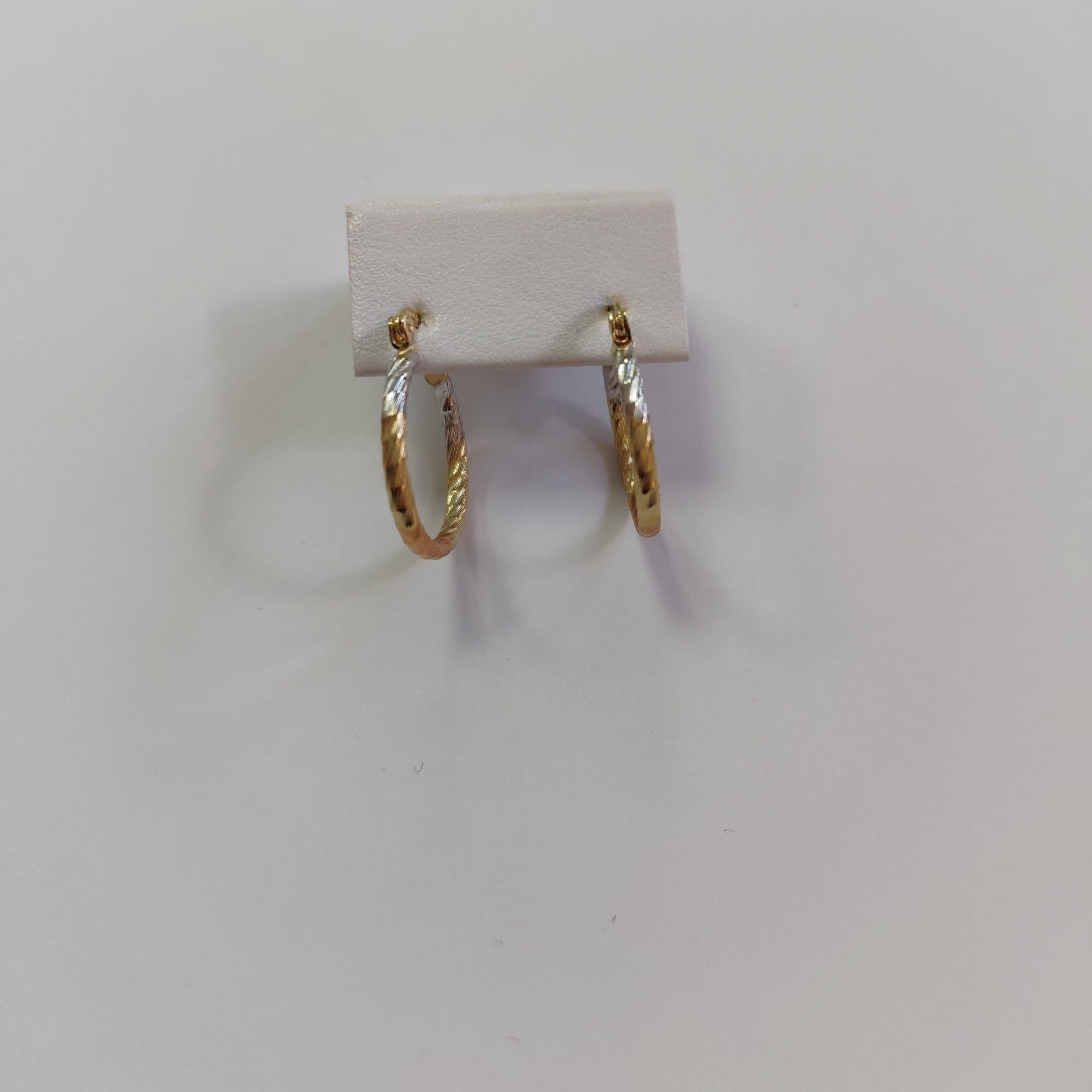 ARETES TEJIDO ARRACADAS TZL COMBINADAS 14K 1.8 GR (NUEVO)