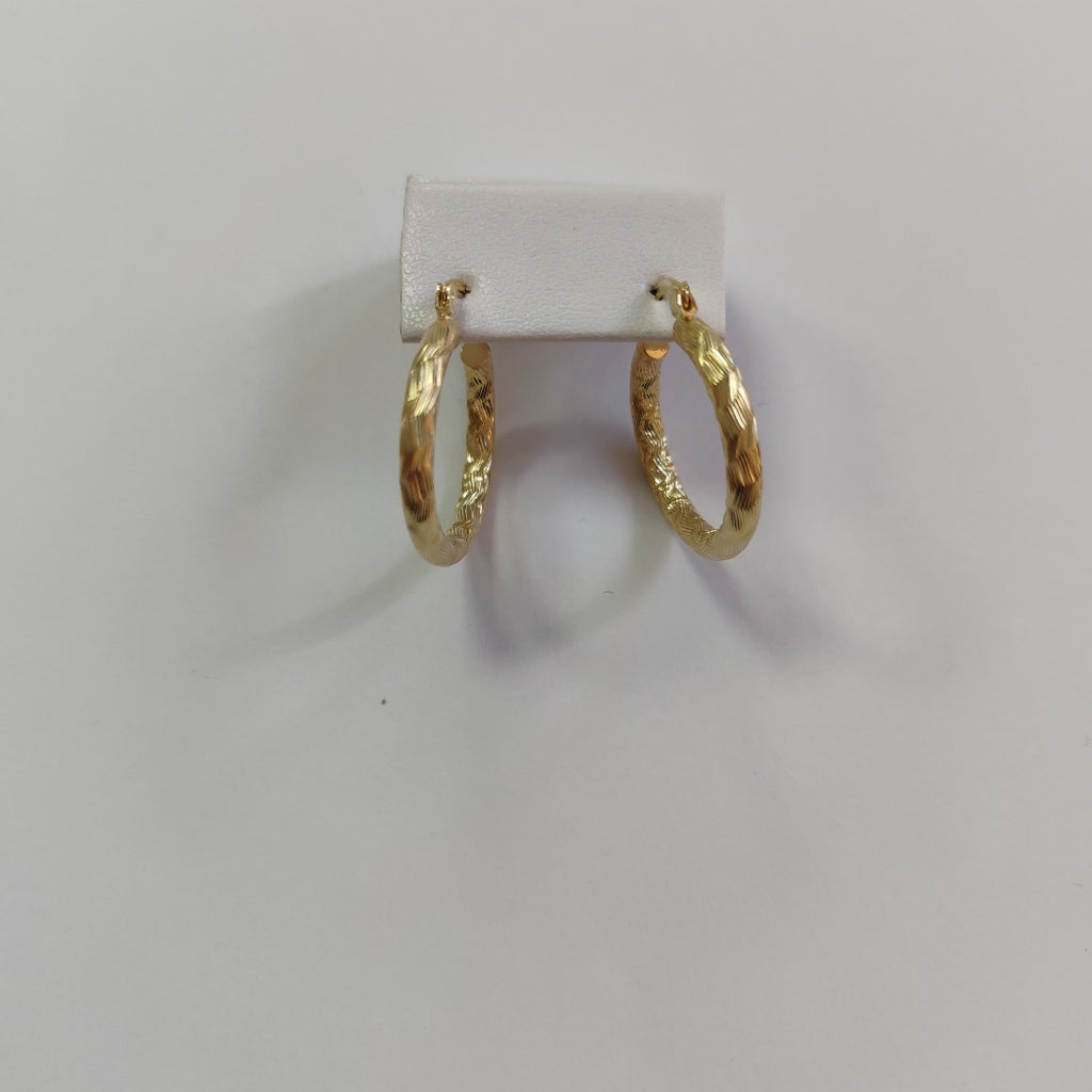 ARETES TEJIDO ARRACADA LABRADA 14K 2.5 GR (NUEVO)
