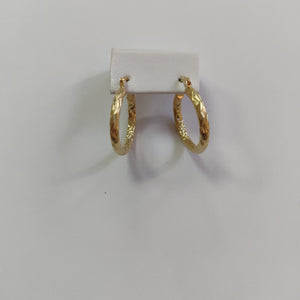 ARETES TEJIDO ARRACADA LABRADA 14K 2.5 GR (NUEVO)