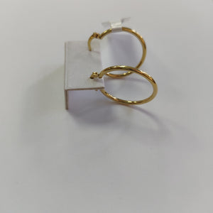ARETES TEJIDO ARRACADAS LISAS 14K 1.5 GR (NUEVO)