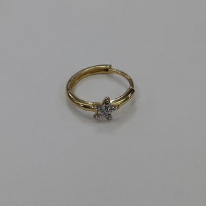 ARETES ARRACADAS FIG ESTRELLA CIRCONIAS 10K 1.7 GR (NUEVO)